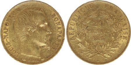 France 20 Francs Or Louis Napoléon Bonaparte  - 1852 A Paris
