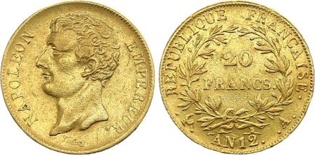 France 20 Francs Or Napoléon Empereur - An 12 A Paris