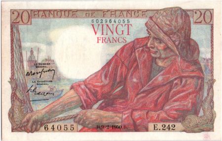 France 20 Francs Pêcheur - 09-02-1950 Série E.242