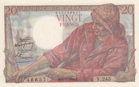 France 20 Francs Pêcheur - 09-02-1950 Série Y.245