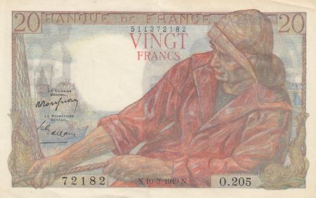 France 20 Francs Pêcheur - 10-03-1949 - Série O.205