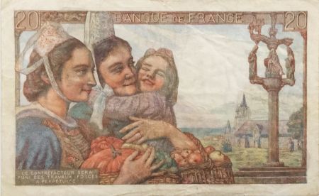France 20 Francs Pêcheur - 14-10-1948 Série K.189 - TTB