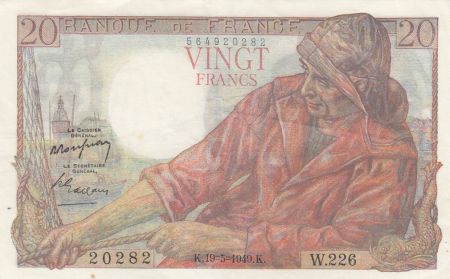 France 20 Francs Pêcheur - 19-05-1949 - Série W.226