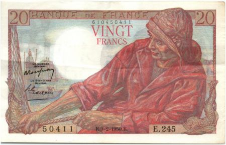 France 20 Francs Pêcheur - 1950