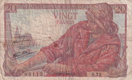 France 20 Francs Pêcheur - 28-01-1943 - Série S.75
