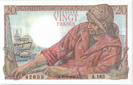 France 20 Francs Pêcheur - 29-01-1948 Série A.163