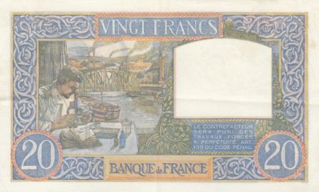 France 20 Francs Science et Travail - 03-04-1941 Série L.3297