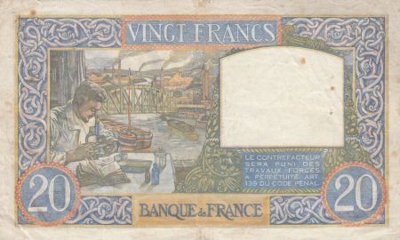 France 20 Francs Science et Travail - 03-04-1941 Série V.3659