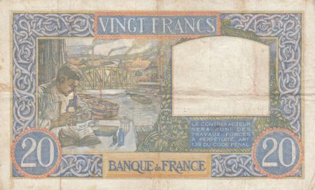 France 20 Francs Science et Travail - 08-05-1941 Série Y.3858 - TB+
