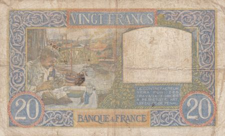 France 20 Francs Science et Travail - 17-07-1941 Série V.5005 - TB