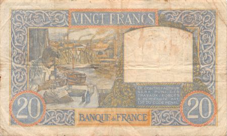 France 20 Francs Science et Travail - 17-10-1940 Série S.1306 - TB+