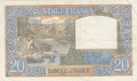 France 20 Francs Science et Travail - 18-09-1941 Série S.5949 - TTB