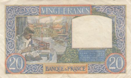 France 20 Francs Science et Travail - 19-12-1940 Série E.2545 - TTB