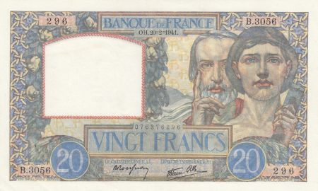 France 20 Francs Science et Travail - 20-02-1941 Série B.3056