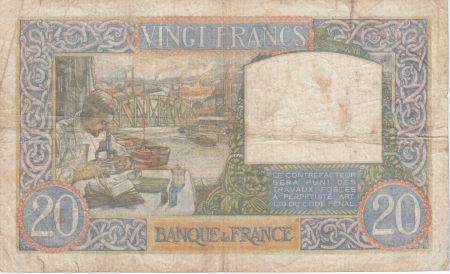 France 20 Francs Science et Travail - 28-08-1941 Série G.5330 - TB