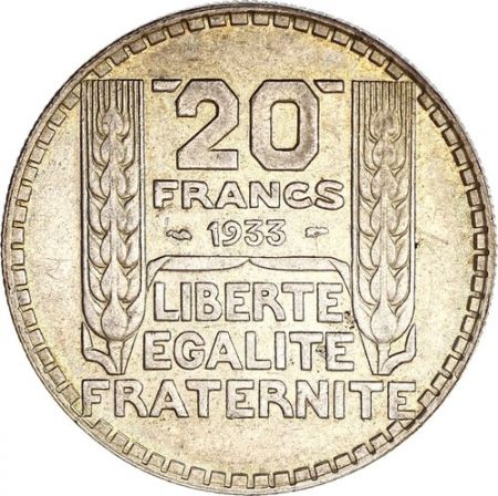 France 20 Francs Turin - 1933 Argent