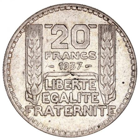 France 20 Francs Turin - 1937 Argent