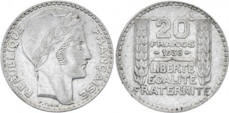 France 20 Francs Turin - 1938 Argent