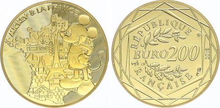France 200 Euro Or - Mickey - 2018 -   Neuf