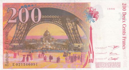 France 200 Francs - Eiffel - 1996 - Sans Strap - Série E. 021