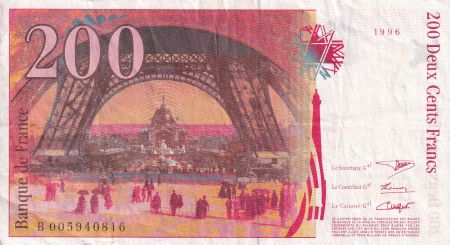 France 200 Francs - Gustave Eiffel - Tour Eiffel - 1996 - Lettre B - TTB - F.75.02
