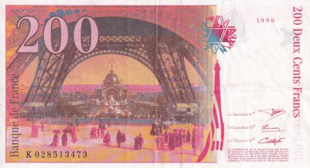 France 200 Francs - Gustave Eiffel - Tour Eiffel - 1996 - Lettre K - TTB+ - F.75.02