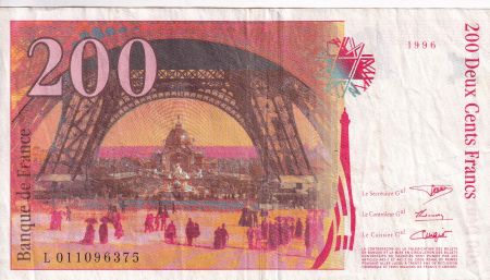 France 200 Francs - Gustave Eiffel - Tour Eiffel - 1996 - Lettre L - F.75.02