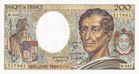 France 200 Francs - Montesquieu - 1986 - Série M.043 - F.70.06