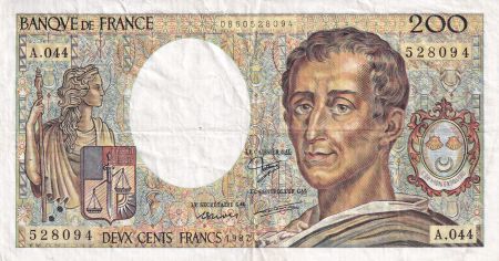 France 200 Francs - Montesquieu - 1987 - Série A.44 - F.70.07A44