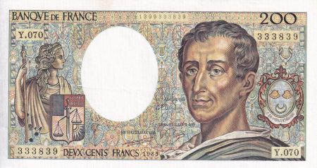 France 200 Francs - Montesquieu - 1989 - Série Y.070 - F.70.09