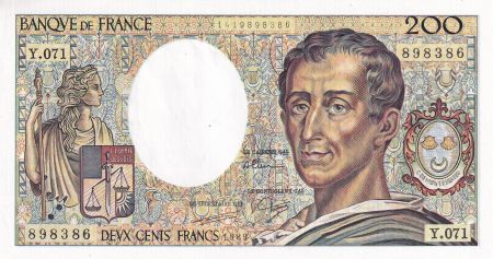France 200 Francs - Montesquieu - 1989 - Série Y.071 - F.70.09