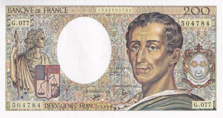 France 200 Francs - Montesquieu - 1990 - Série G.077 - F.70.10a