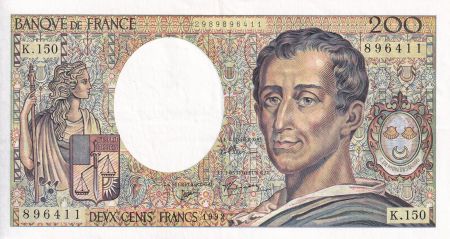 France 200 Francs - Montesquieu - 1992 - Série K.150 - F.70.12c
