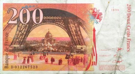France 200 Francs Gustave Eiffel 1996 - Tour Eiffel - Série D.012 - TB+