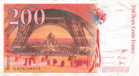 France 200 Francs Gustave Eiffel 1997 - Tour Eiffel - Séries diverses - TTB