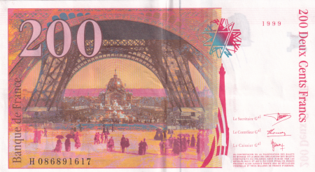 France 200 Francs Gustave Eiffel 1999 - Tour Eiffel - Série H
