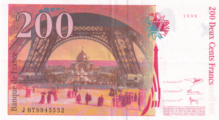 France 200 Francs Gustave Eiffel 1999 - Tour Eiffel - Série J