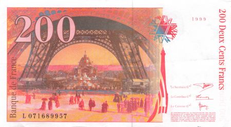 France 200 Francs Gustave Eiffel 1999 - Tour Eiffel - Séries diverses - TTB