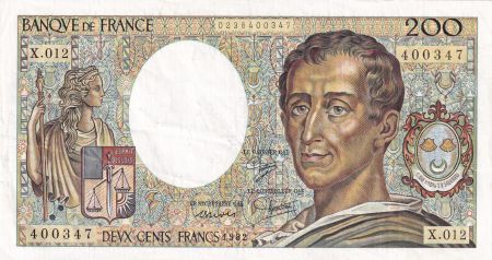 France 200 Francs Montesquieu - 1982 - X.012 - TTB