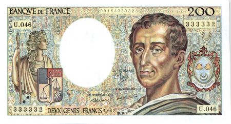 France 200 Francs Montesquieu - 1987 Série U.46 333332