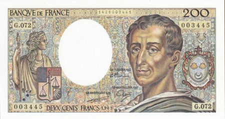 France 200 Francs Montesquieu - 1989 - Série G.072 - NEUF