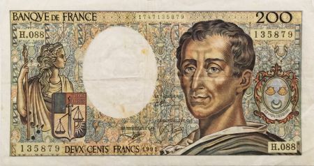 France 200 Francs Montesquieu - 1991 - Série H.088 - TTB