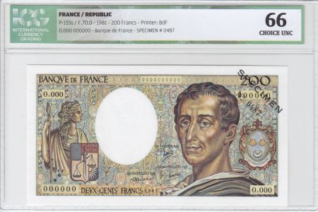 France 200 Francs Montesquieu - Spécimen - 1981 -ICG UNC66