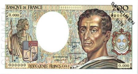 France 200 Francs Montesquieu - Spécimen - 1981