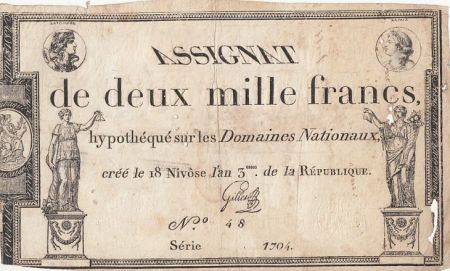 France 2000 francs - Femme, la paix - 1795 - Série 1704