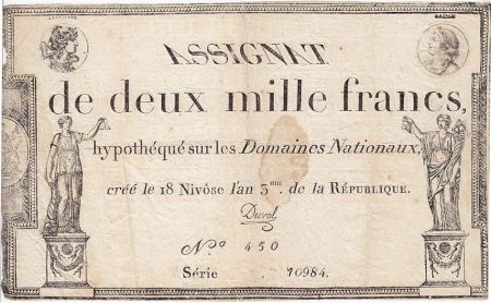 France 2000 Francs 18 Nivose An III (7.1.1795)