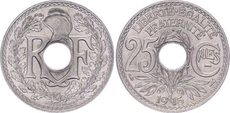 France 25 Centimes,  Lindauer - 1915 Souligné  - SPL