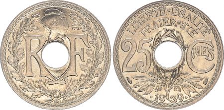 France 25 Centimes - Type Lindauer - France .1939. (SUP)