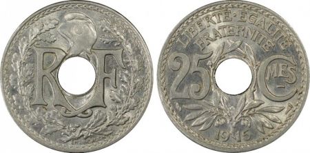 France 25 Centimes, Lindauer - 1915 - PCGS MS 64