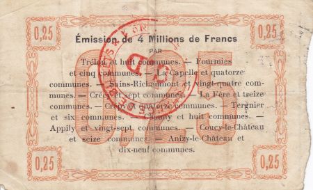 France 25 Centimes Fourmies Commune - 1915